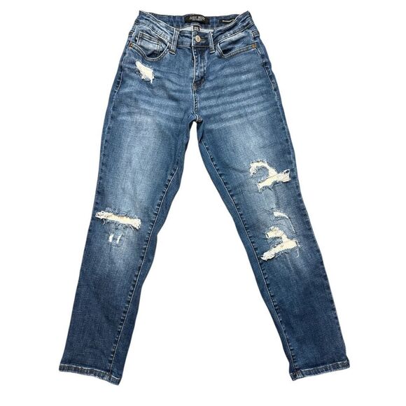 Judy Blue Denim - Judy Blue Boyfriend Fit Distressed Mid-Rise Jean Sz: 1/25
